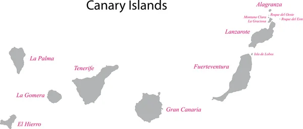 Kanarieöarna karta — Stock vektor