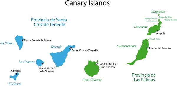 Канарські острови карта — стоковий вектор