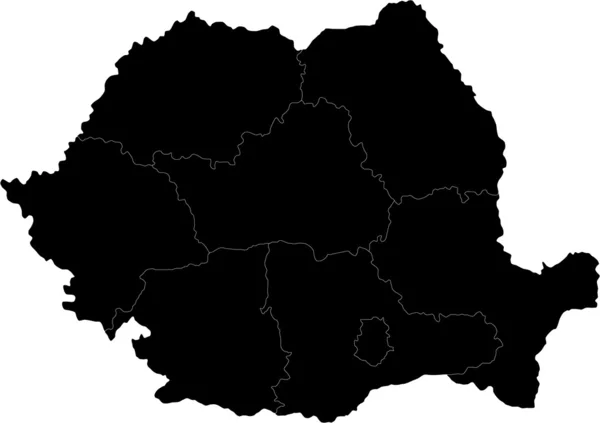 Schwarze Rumänien-Karte — Stockvektor