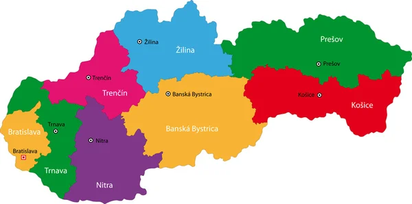Slovacchia Mappa — Vettoriale Stock