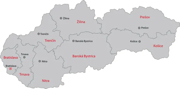 Eslovaquia mapa — Vector de stock