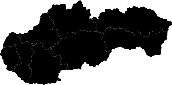 Mapa da Eslováquia negra — Vetor de Stock