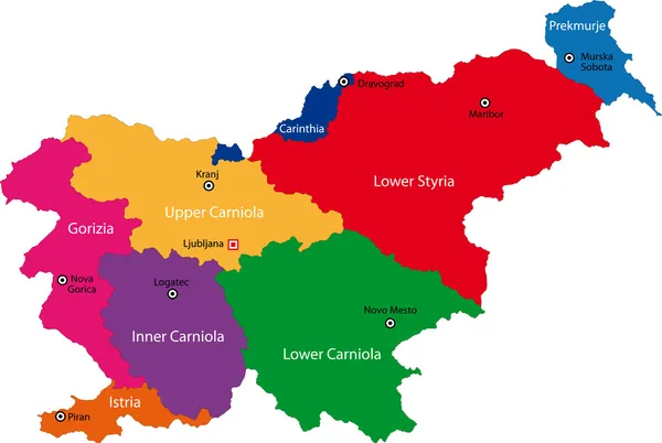Mapa Slovinska — Stockový vektor