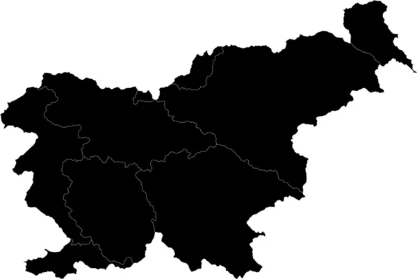 Svart Slovenien karta — Stock vektor