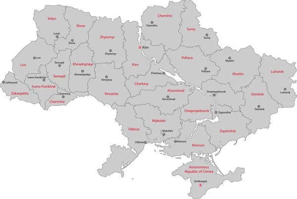 Ucraina mappa illustrazione — Vettoriale Stock