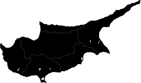 黑色塞浦路斯地图 — 图库矢量图片