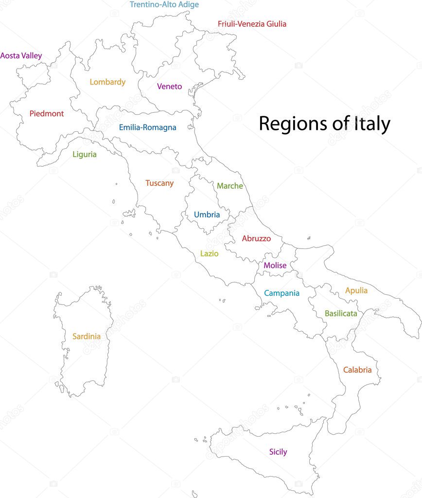 Outline Italy map
