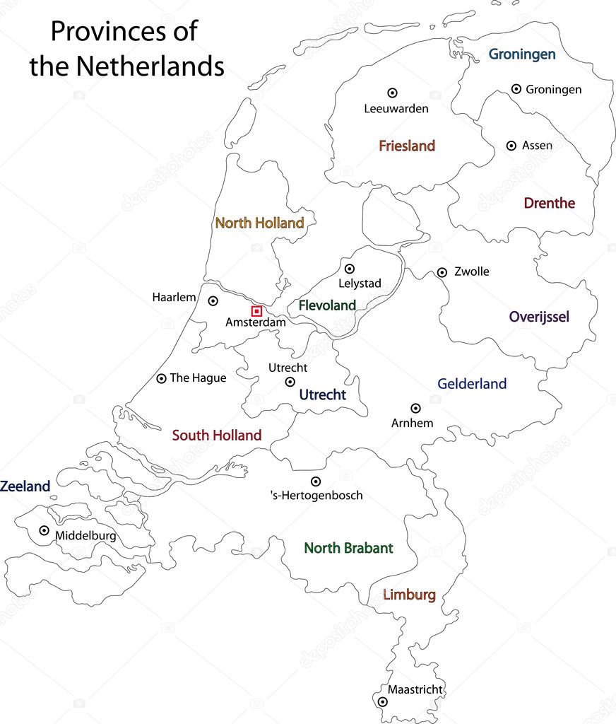 Outline Netherlands map