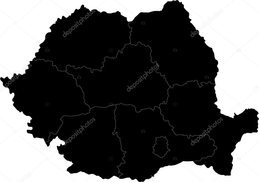 Black Romania map