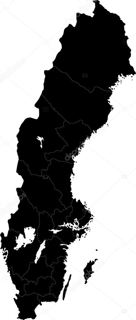 Black Sweden map