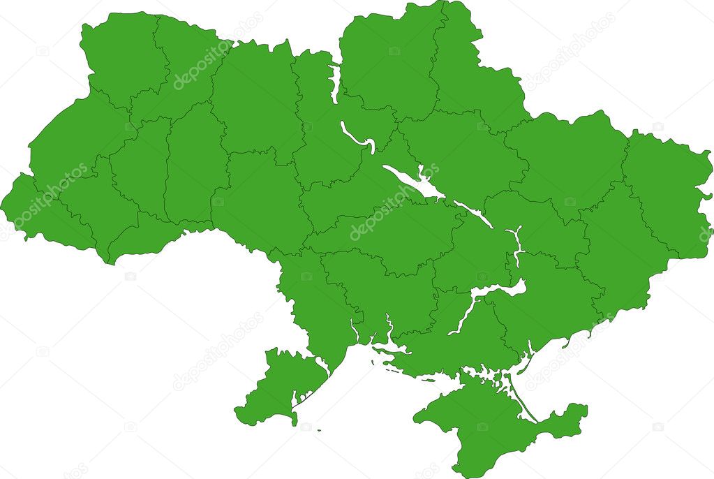 Ukraine map on white