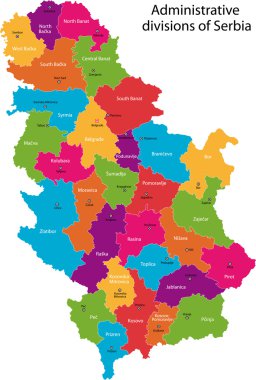 Vector Serbia map clipart