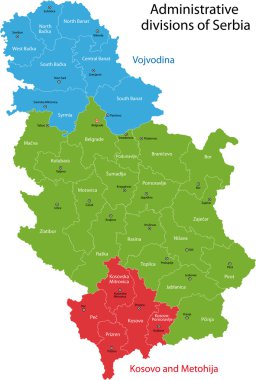Vecrot Serbia map clipart