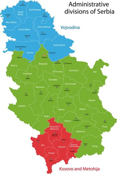 Vecrot Serbien karta — Stock vektor