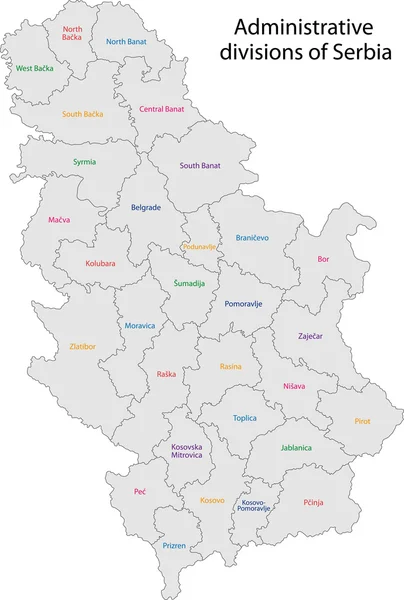 Σερβία χάρτη — Διανυσματικό Αρχείο