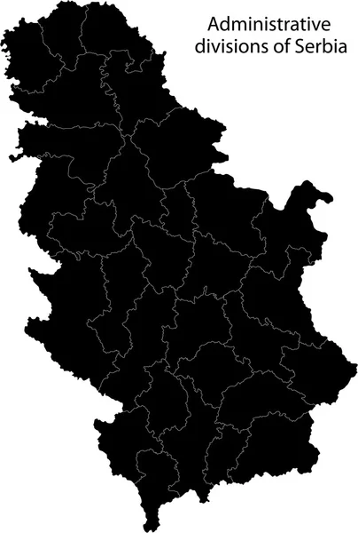 Černá mapa Srbska — Stockový vektor