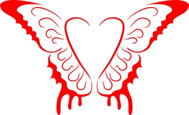 Heart with wings clipart