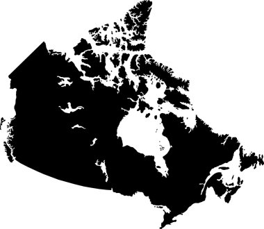Black Canada map clipart