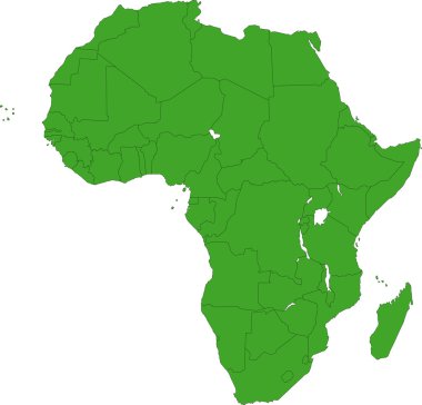 Green Africa map clipart