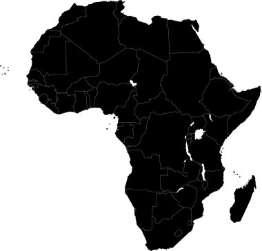 Black Africa map clipart