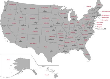 Gray USA map