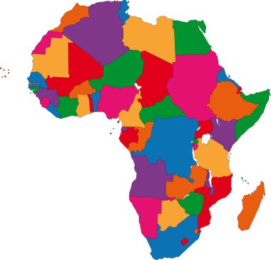 Colorful Africa map clipart