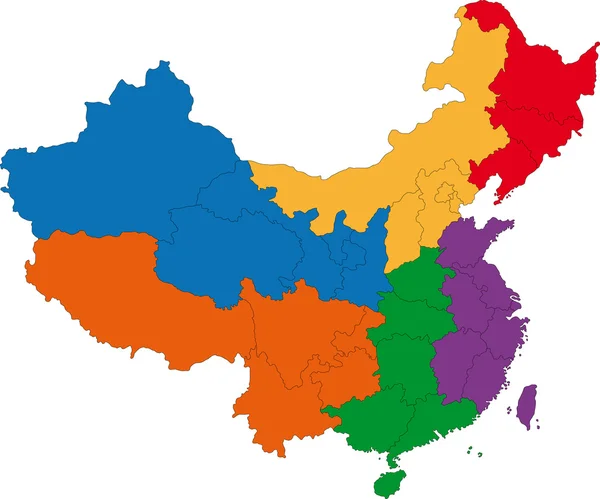 Mappa di Vector China — Vettoriale Stock