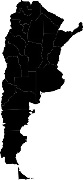Mapa negro da Argentina —  Vetores de Stock
