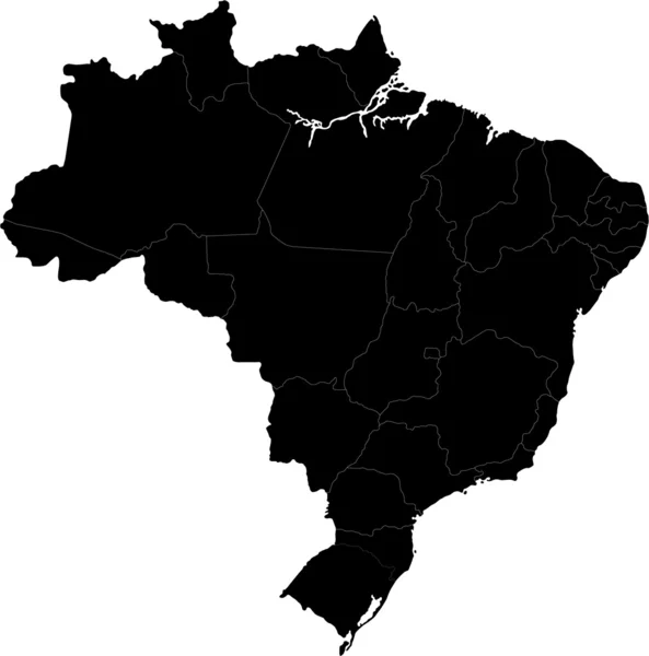 黒いブラジル地図 — ストックベクタ