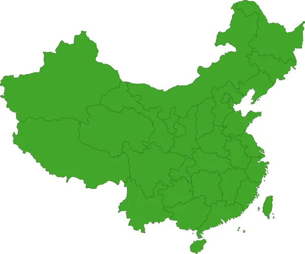 Carte de Chine verte — Image vectorielle