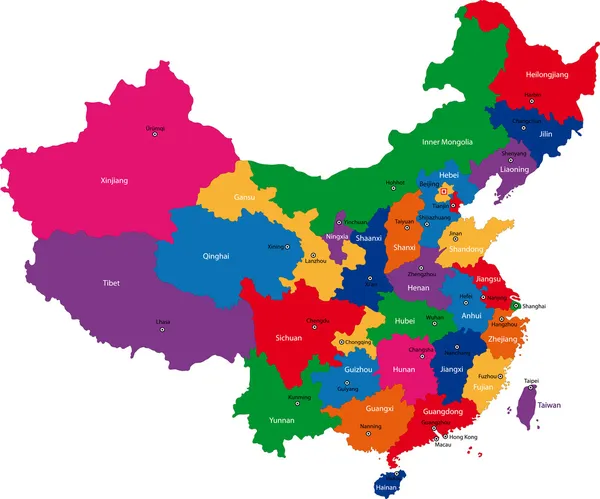 Karta över Kina — Stock vektor