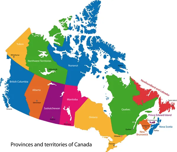 Canada Mappa — Vettoriale Stock