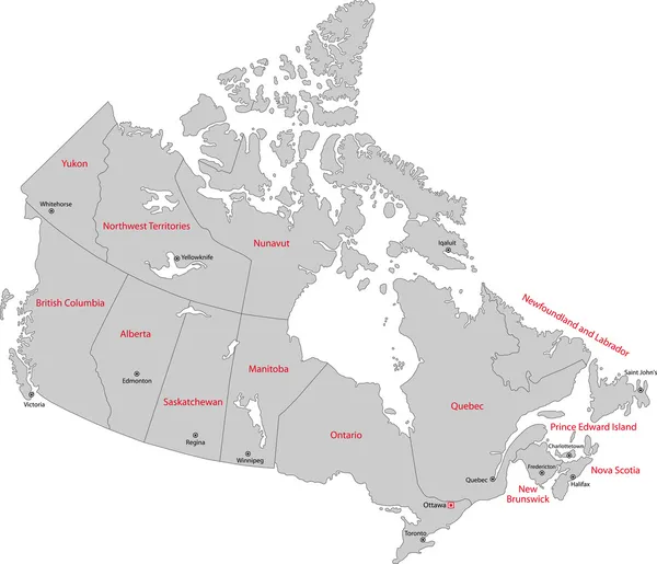 Carte du Canada — Image vectorielle