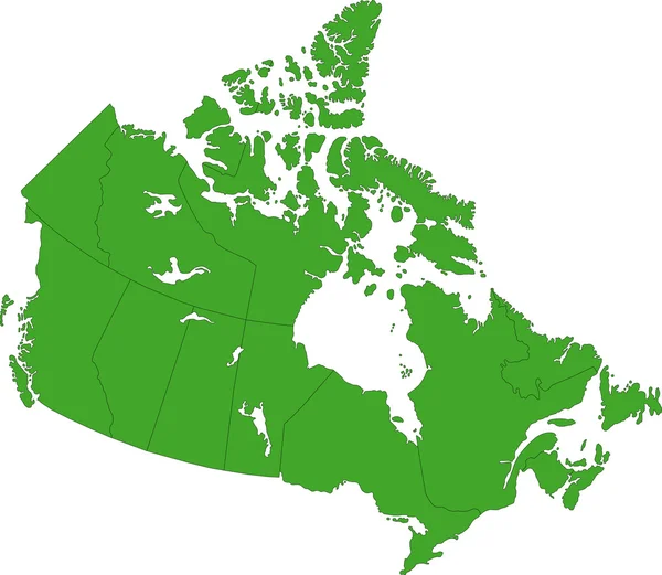 Gröna Kanada karta — Stock vektor