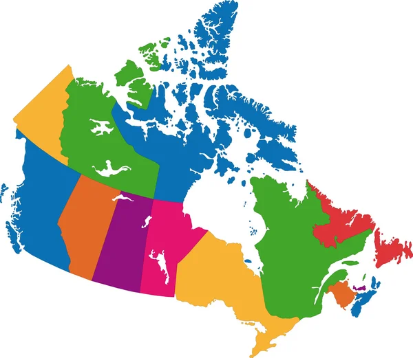カナダ地図 — ストックベクタ