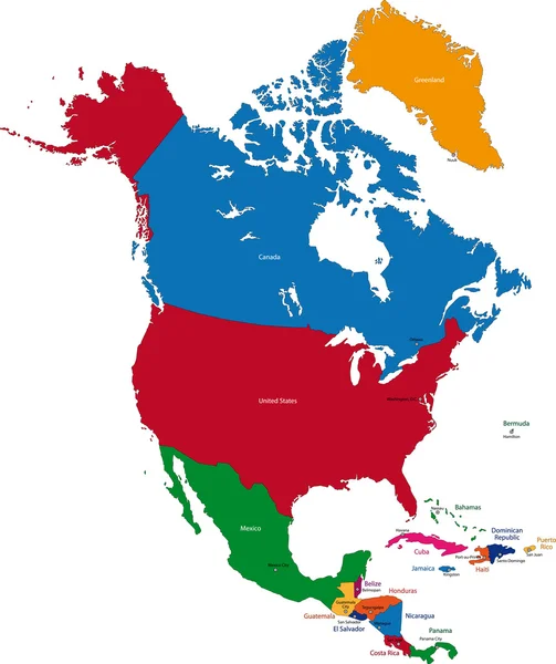 Amérique du Nord — Image vectorielle