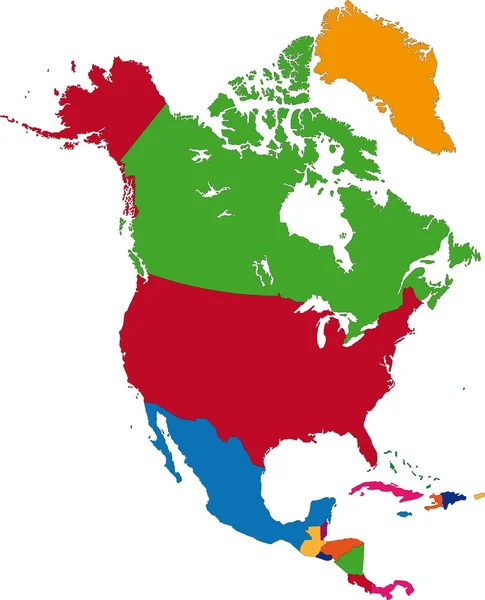 Mapa de América del Norte — Vector de stock