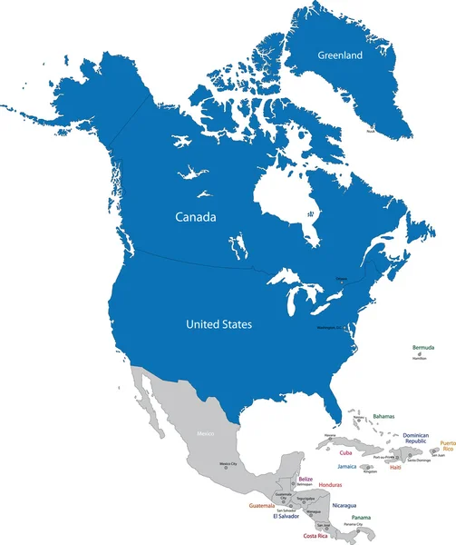 北约在北美地区 — 图库矢量图片