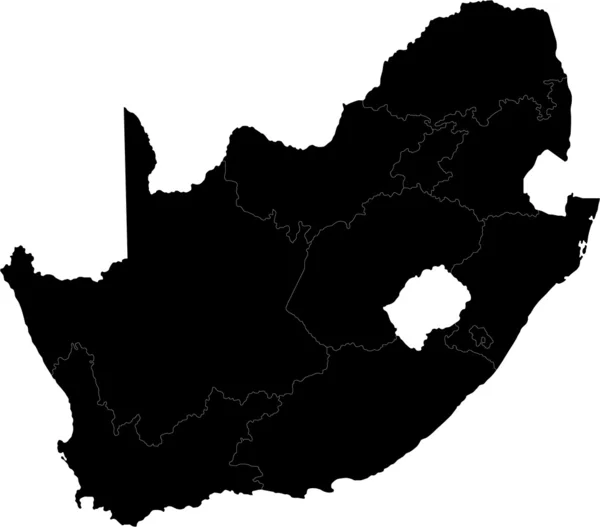 Mapa negro da África do Sul —  Vetores de Stock