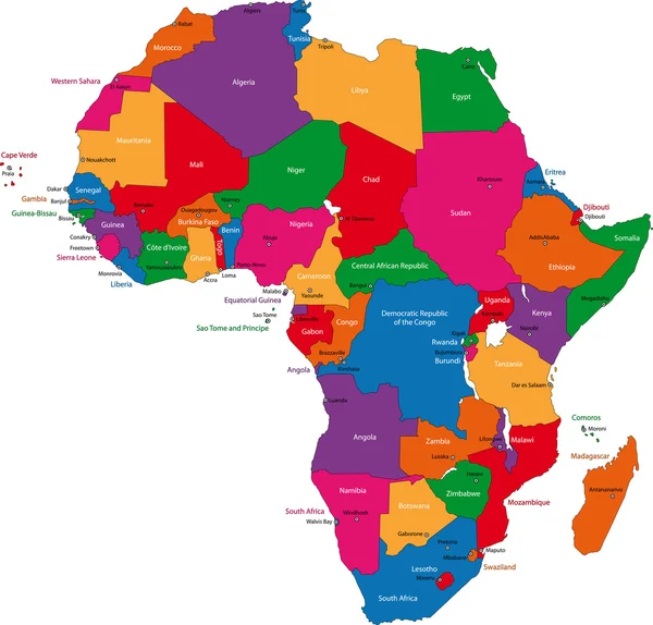 África Mapa — Archivo Imágenes Vectoriales