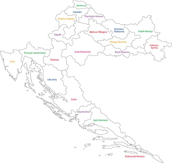 Kroatië kaart — Stockvector