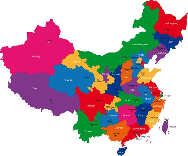 Kaart van China Rechtenvrije Stockillustraties