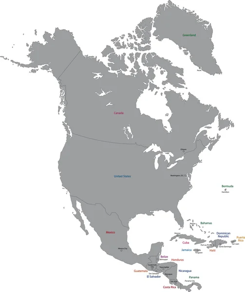 Ameryka Północna — Wektor stockowy