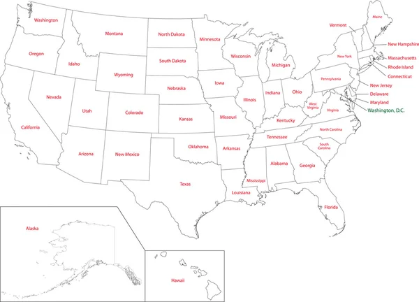 План США на карте — стоковый вектор