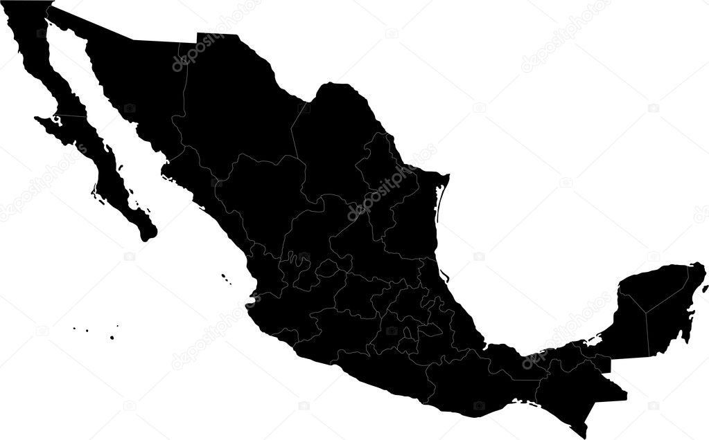 Black Mexico map