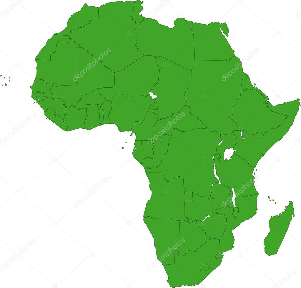 Carte Afrique Verte Image Vectorielle Par Volina © Illustration 1205757 7764