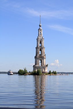 The belfry among water clipart