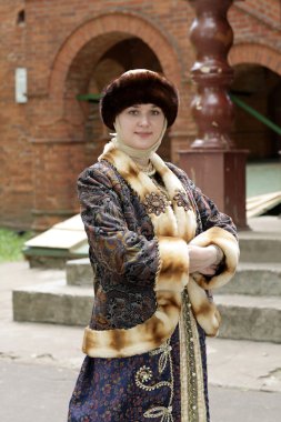 Girl in old slavonic clothes