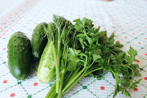 Pepinos con verduras — Foto de Stock
