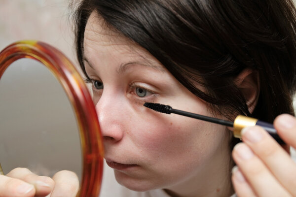 The woman with mascara